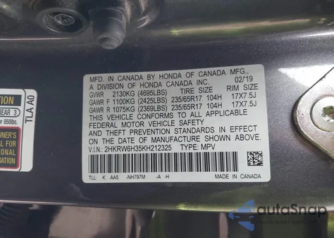 2019 Honda Cr-V Lx from USA, damaged, VIN 2HKRW6H35KH212325